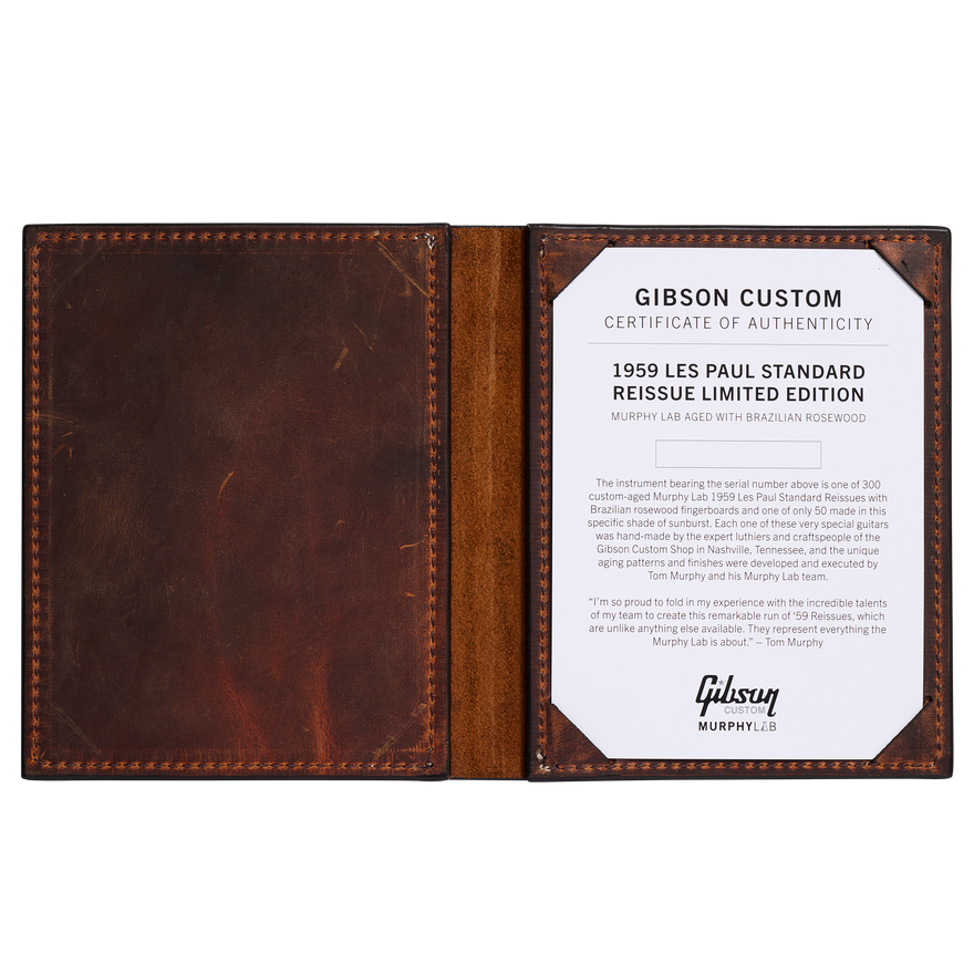 Gibson Custom 1959 Les Paul Standard Reissue Limited Edition Murphy Lab Aged With Brazilian Rosewood, Tom's Dark Burst Electric Guitar Gibson Custom