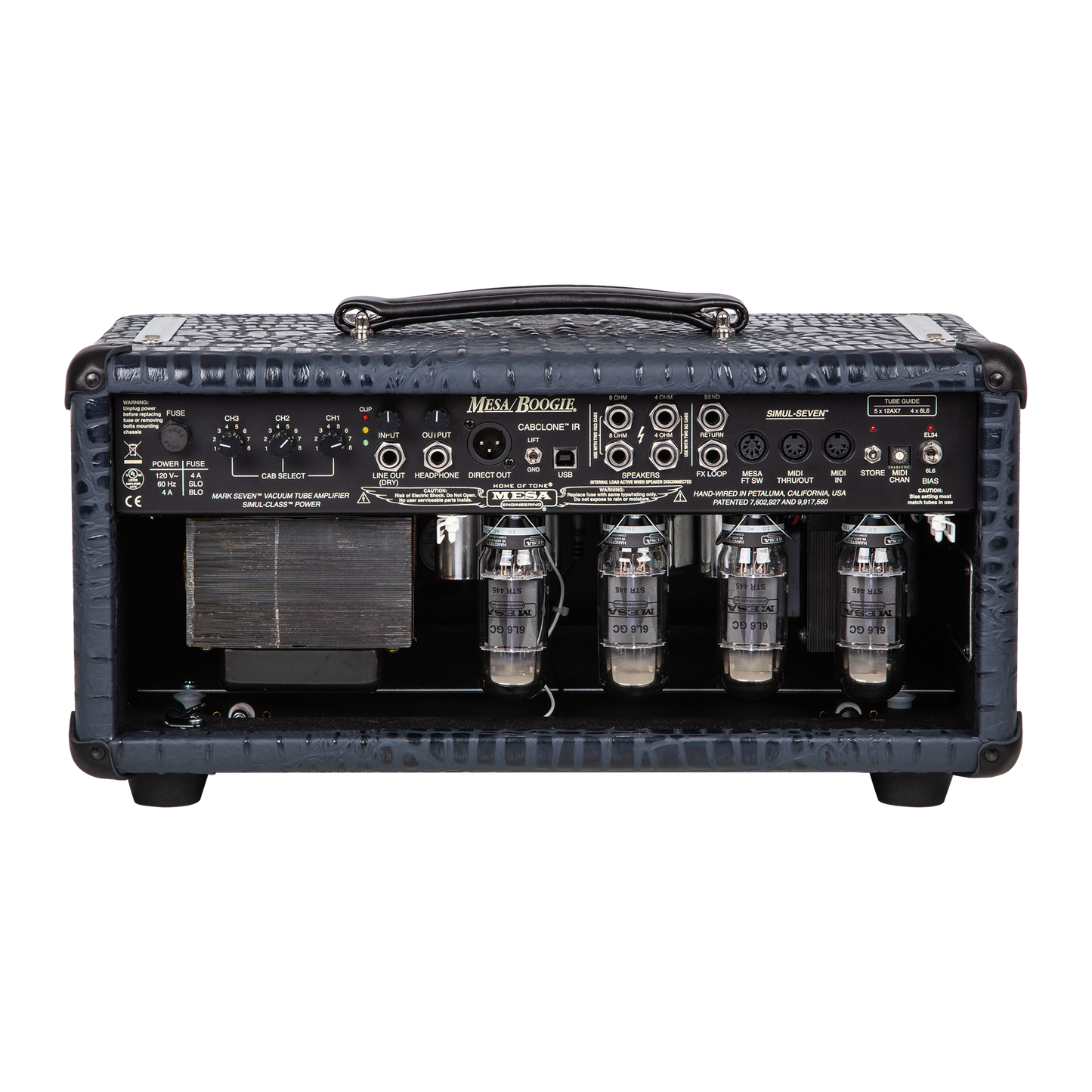 Mesa/Boogie Custom Configured Mark VII Head, Navy Crocodile Head Mesa/Boogie
