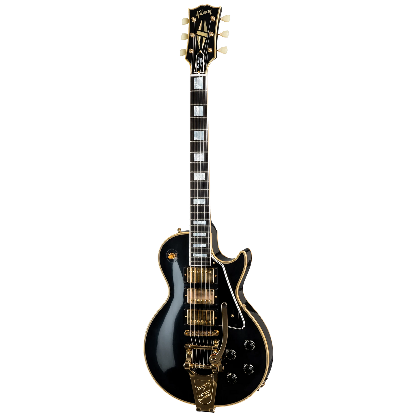 Gibson Custom 1957 Les Paul Custom Reissue 3-Pickup Bigsby VOS, Ebony Electric Guitar Gibson Custom