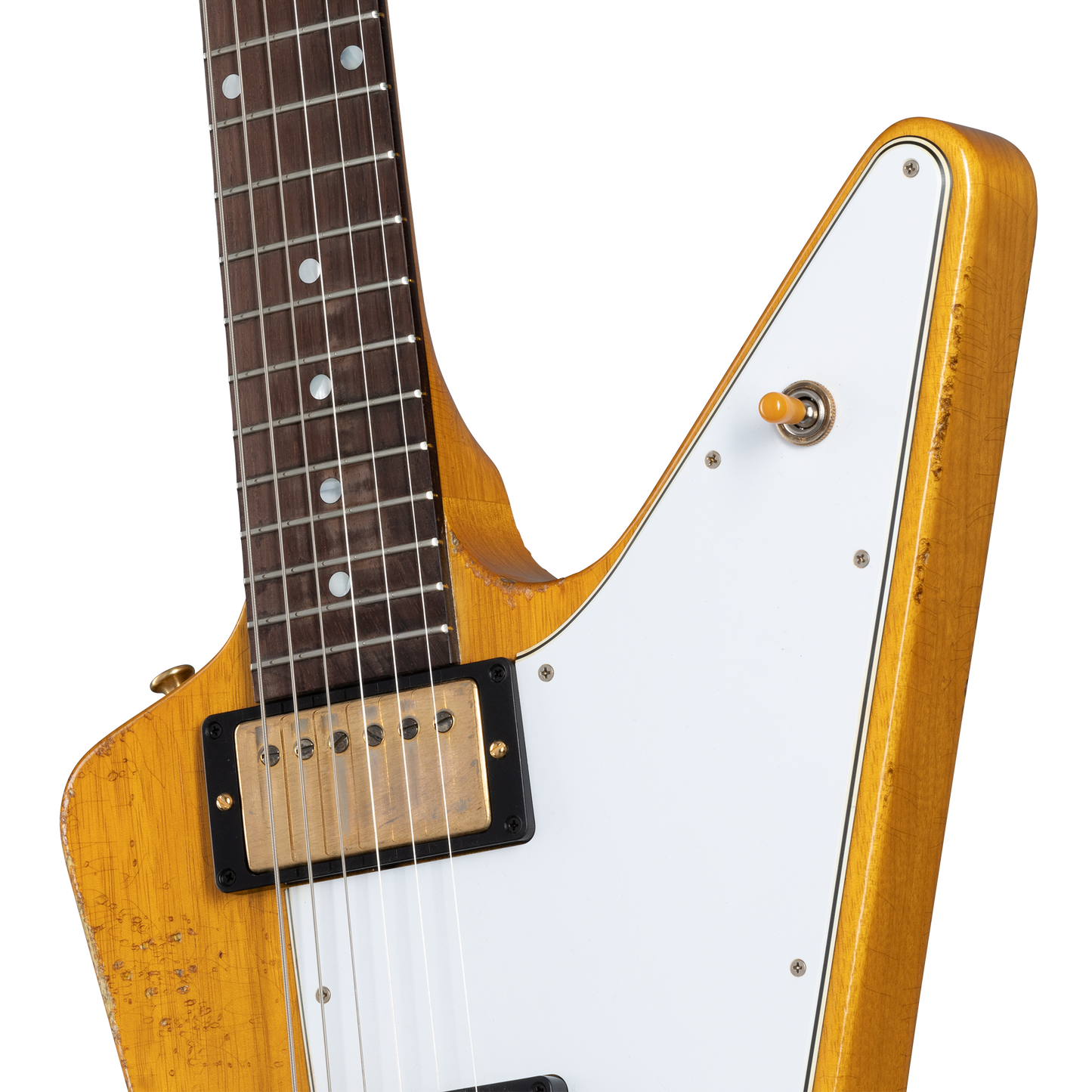 Gibson Custom 58 Korina Explorer Brazilian Rosewood Fingerboard, Aged Natural Electric Guitar Gibson Custom