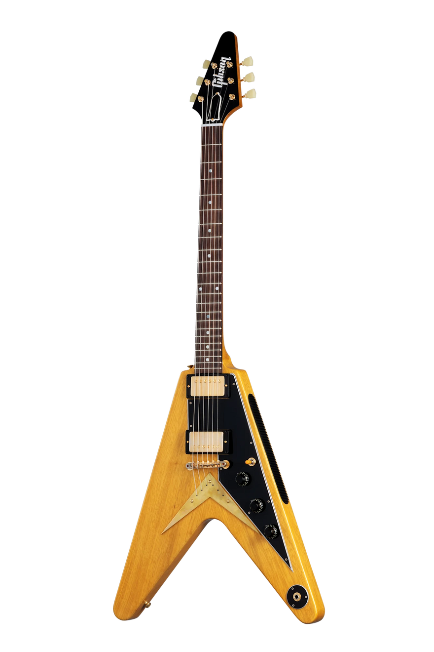Gibson Custom 1958 Korina Flying V Reissue, VOS, Natural Electric Guitar Gibson Custom