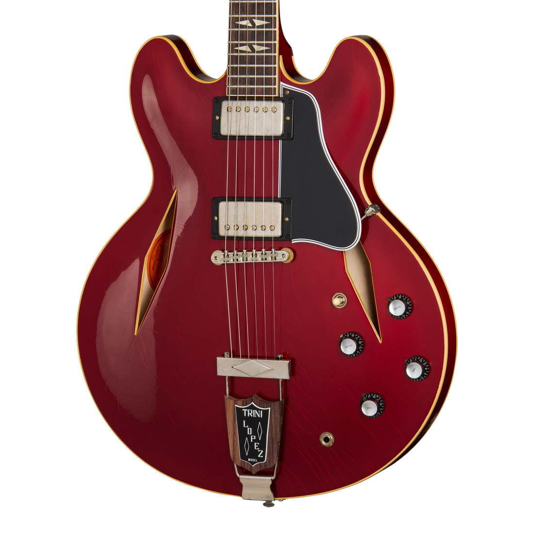 Gibson Custom 1964 Trini Lopez Standard Reissue, Ultra Light Aged, Sparkling Burgundy Electric Guitar Gibson Custom