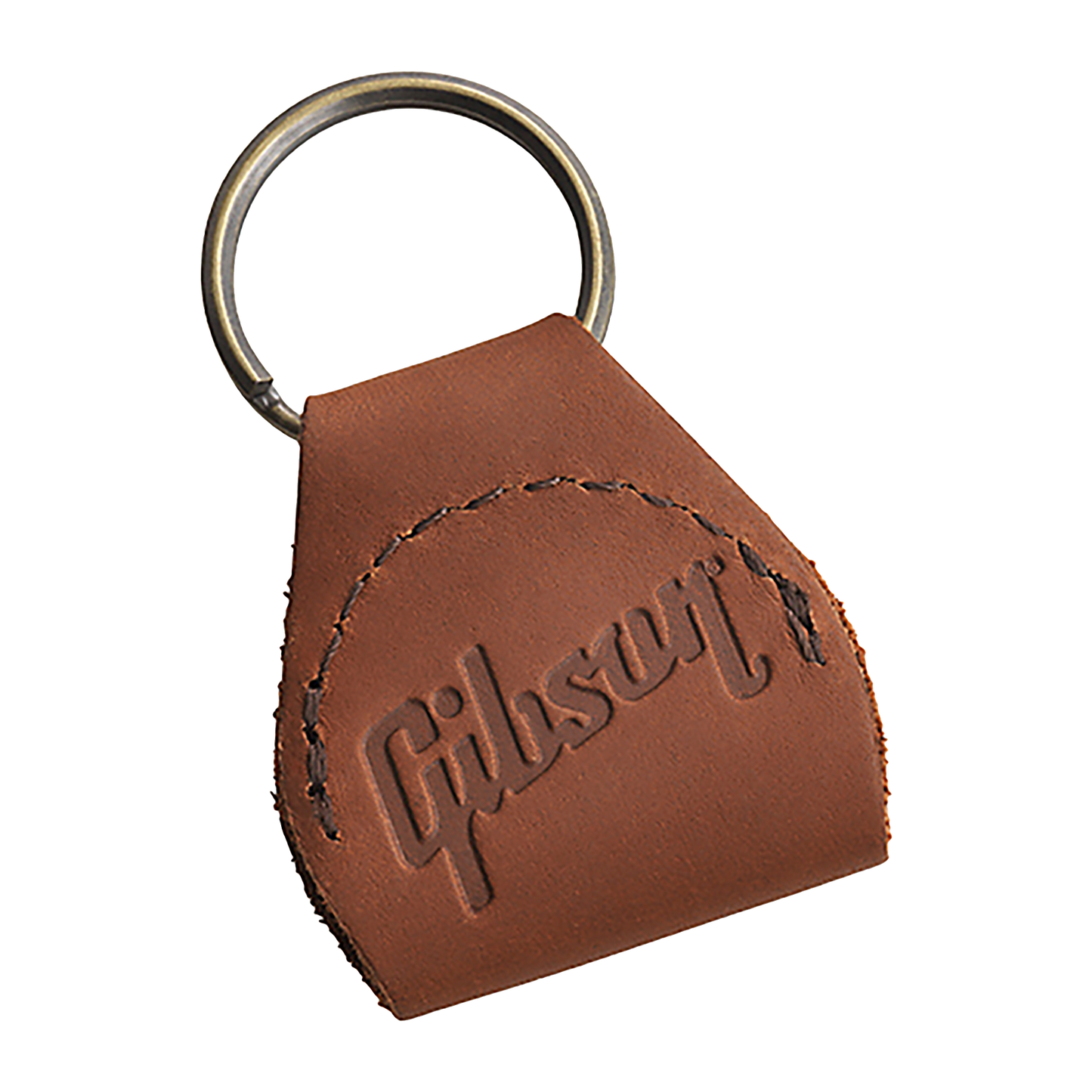 Gibson Premium Leather Pickholder Keychain, Brown Keychain Gibson