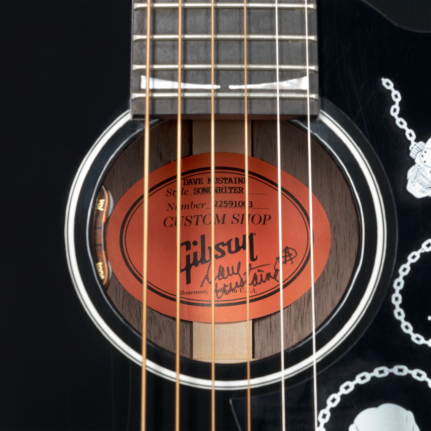 Gibson Dave Mustaine Songwriter, Signed, Ebony Acoustic Guitar Gibson