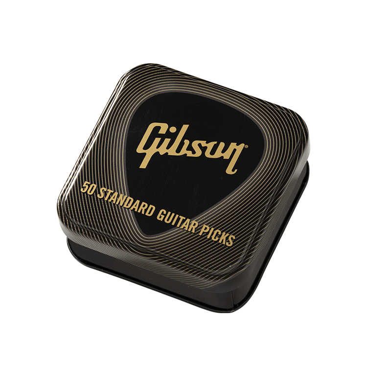 Gibson Standard Black Pick Tin, 50 pcs., Thin Picks Gibson