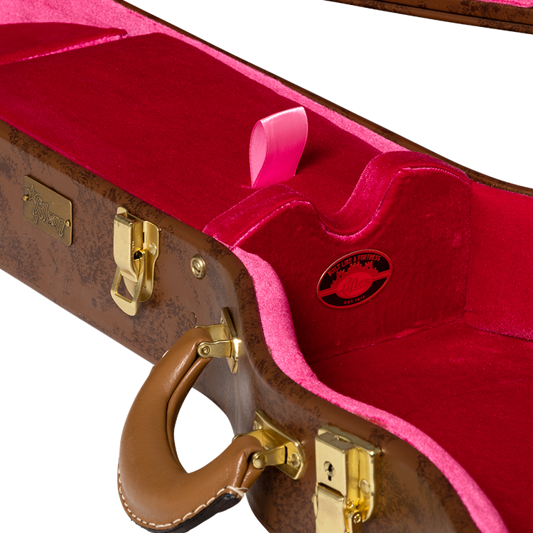 Lifton Historic 5-Latch Hardshell Case, Les Paul, Brown/Pink Hardshell Case Lifton