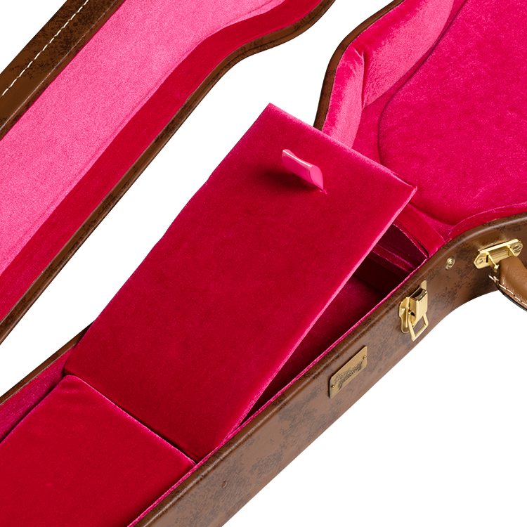Lifton Historic 5-Latch Hardshell Case, Les Paul, Brown/Pink Hardshell Case Lifton