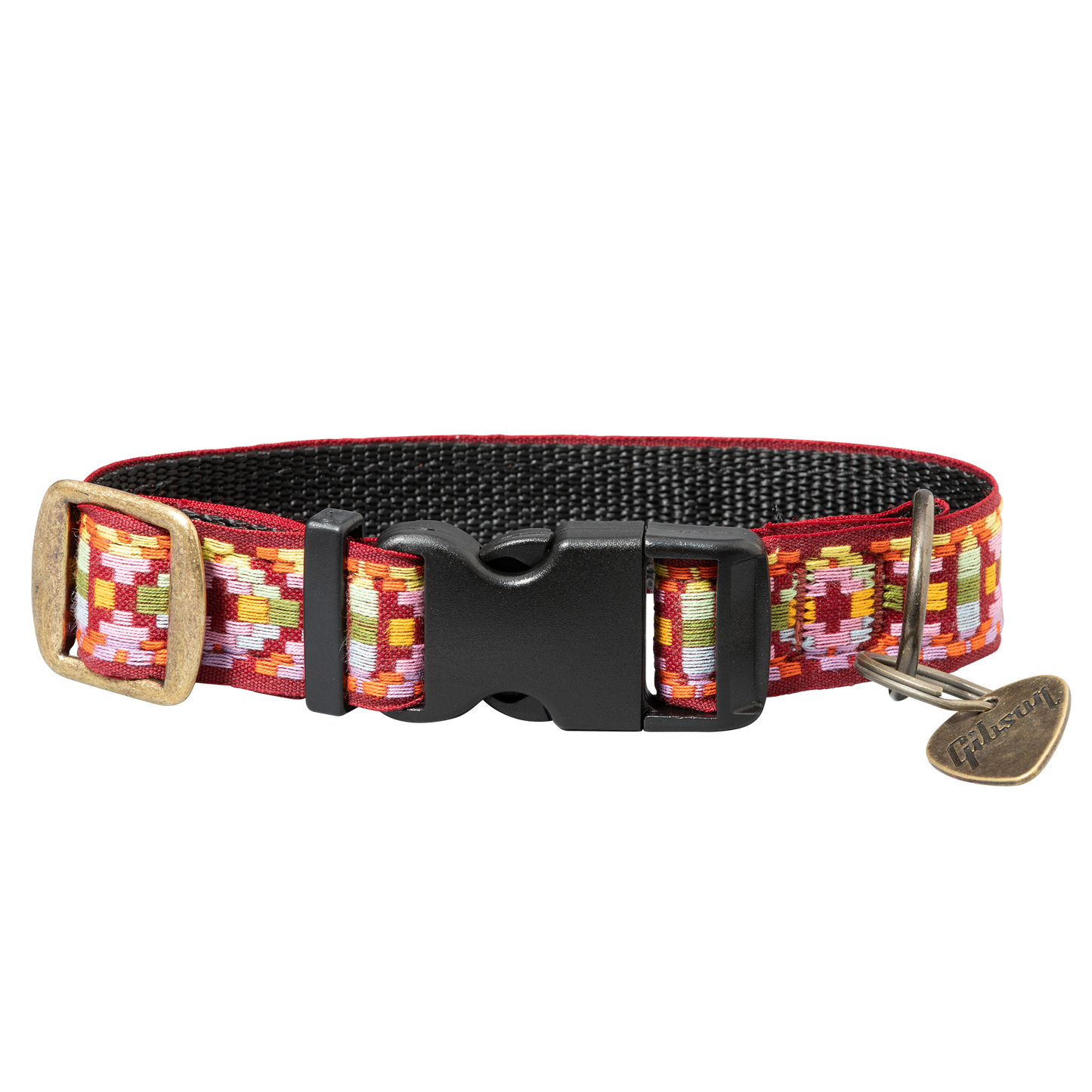 Gibson Dog Collar with Guitar Pick Tag, Pink Dog Collar Gibson Pink Small