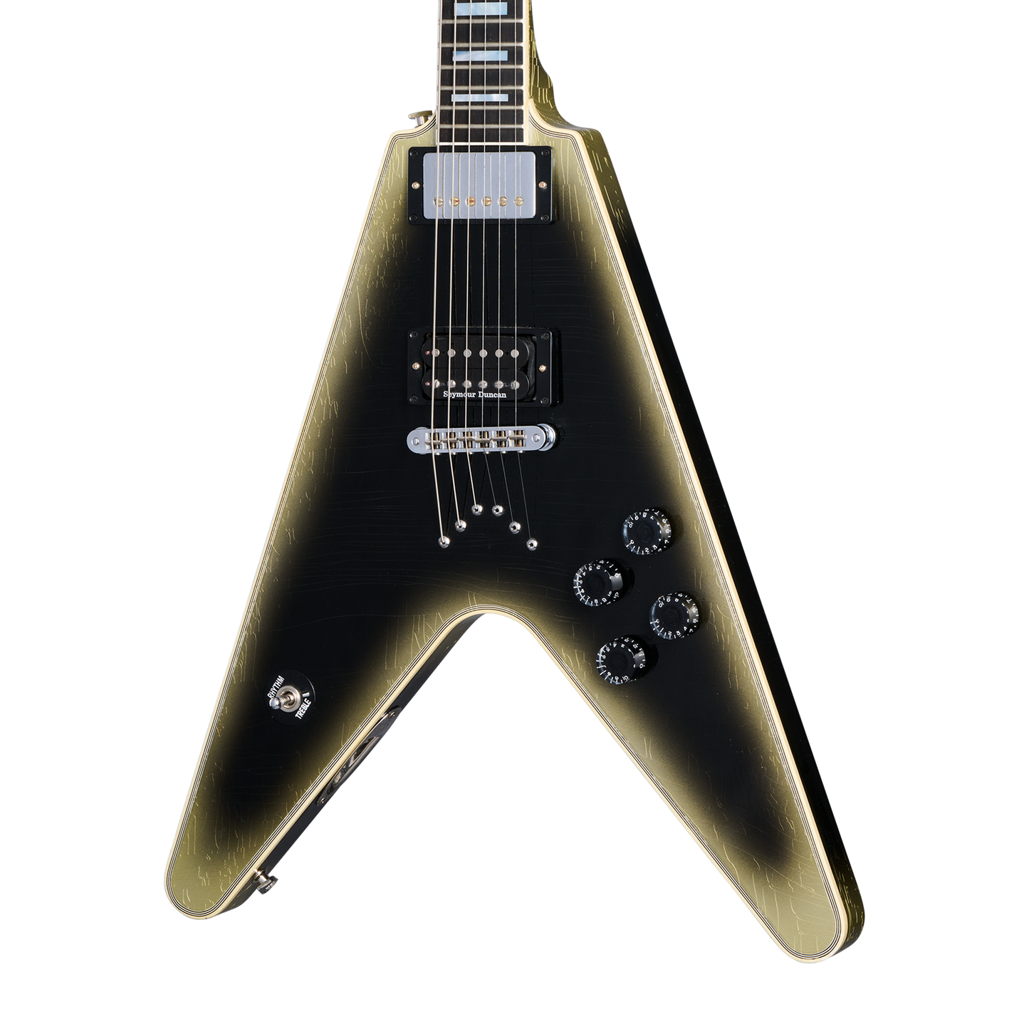 Gibson Custom Adam Jones Flying V Collector's Edition, Reverse Antique Silverburst Electric Guitar Gibson Custom