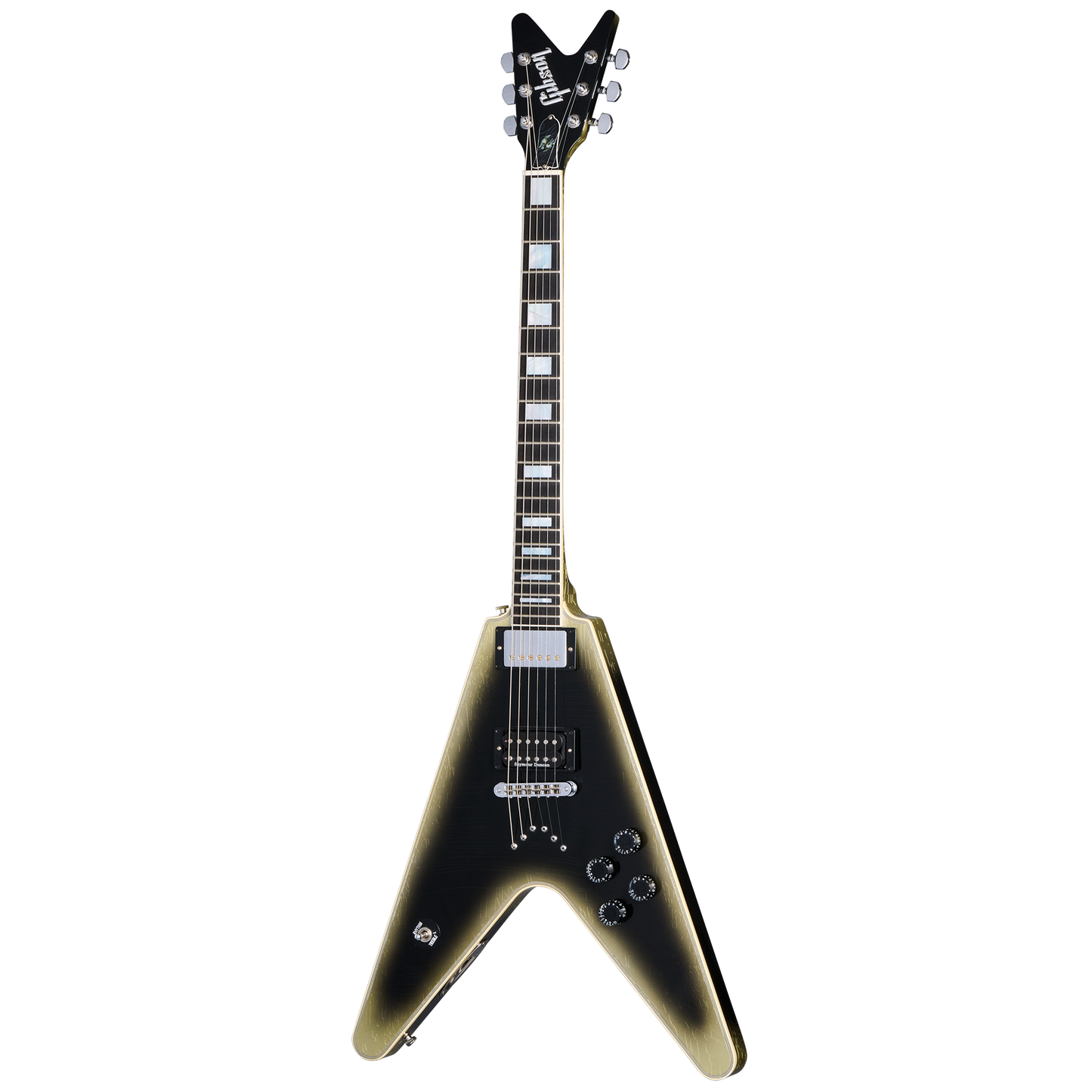 Gibson Custom Adam Jones Flying V Collector's Edition, Reverse Antique Silverburst Electric Guitar Gibson Custom