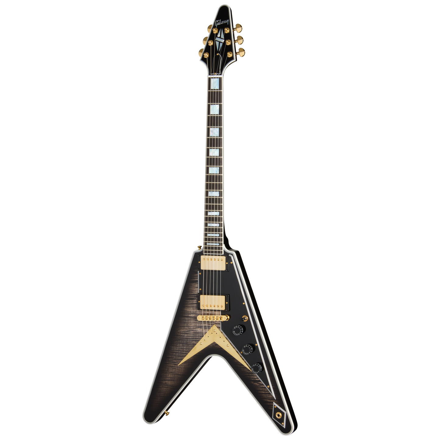 Gibson Custom Flying V Custom Figured Top, Cobra Burst Electric Guitar Gibson Custom