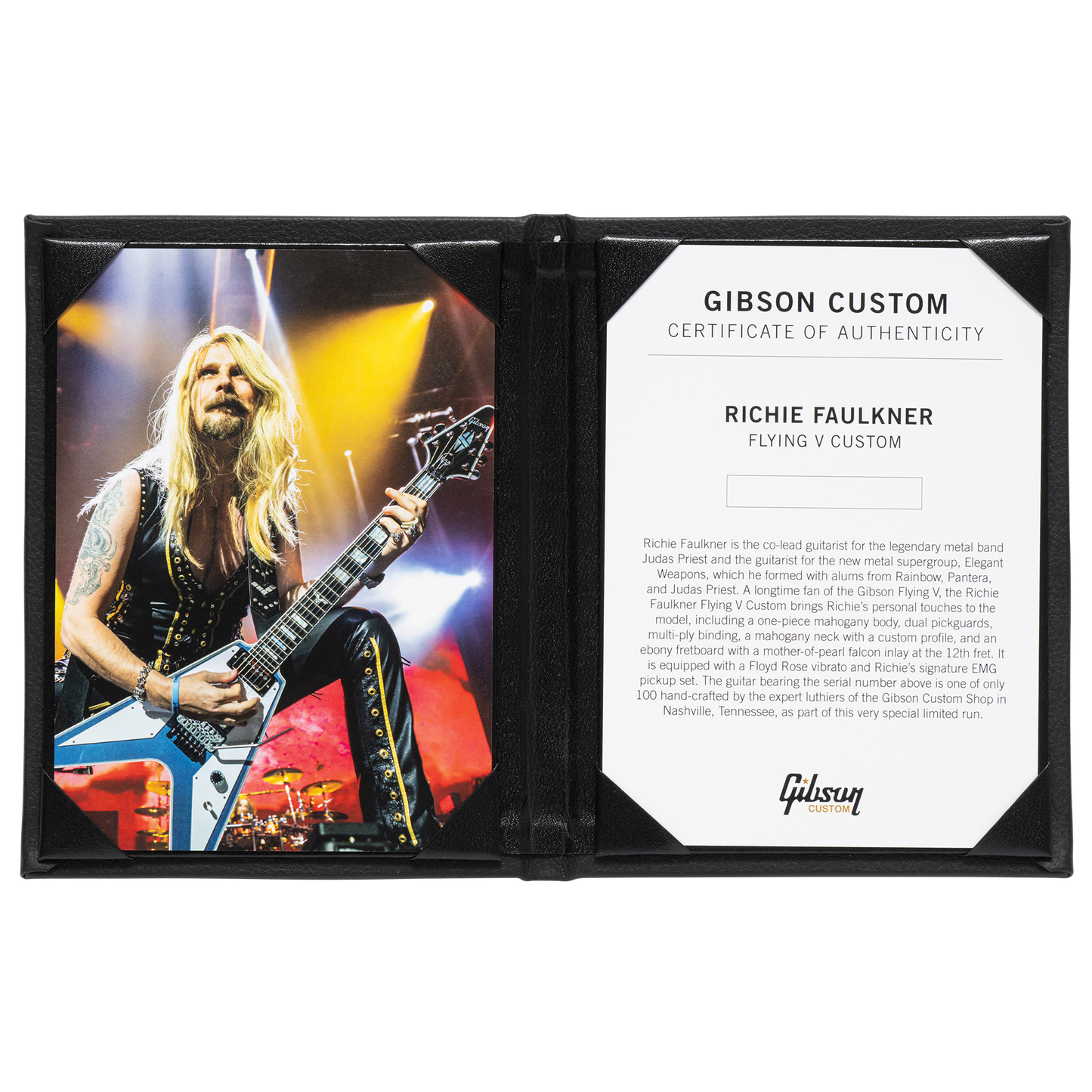 Gibson Custom Richie Faulkner Flying V Custom, Pelham Blue Electric Guitar Gibson Custom