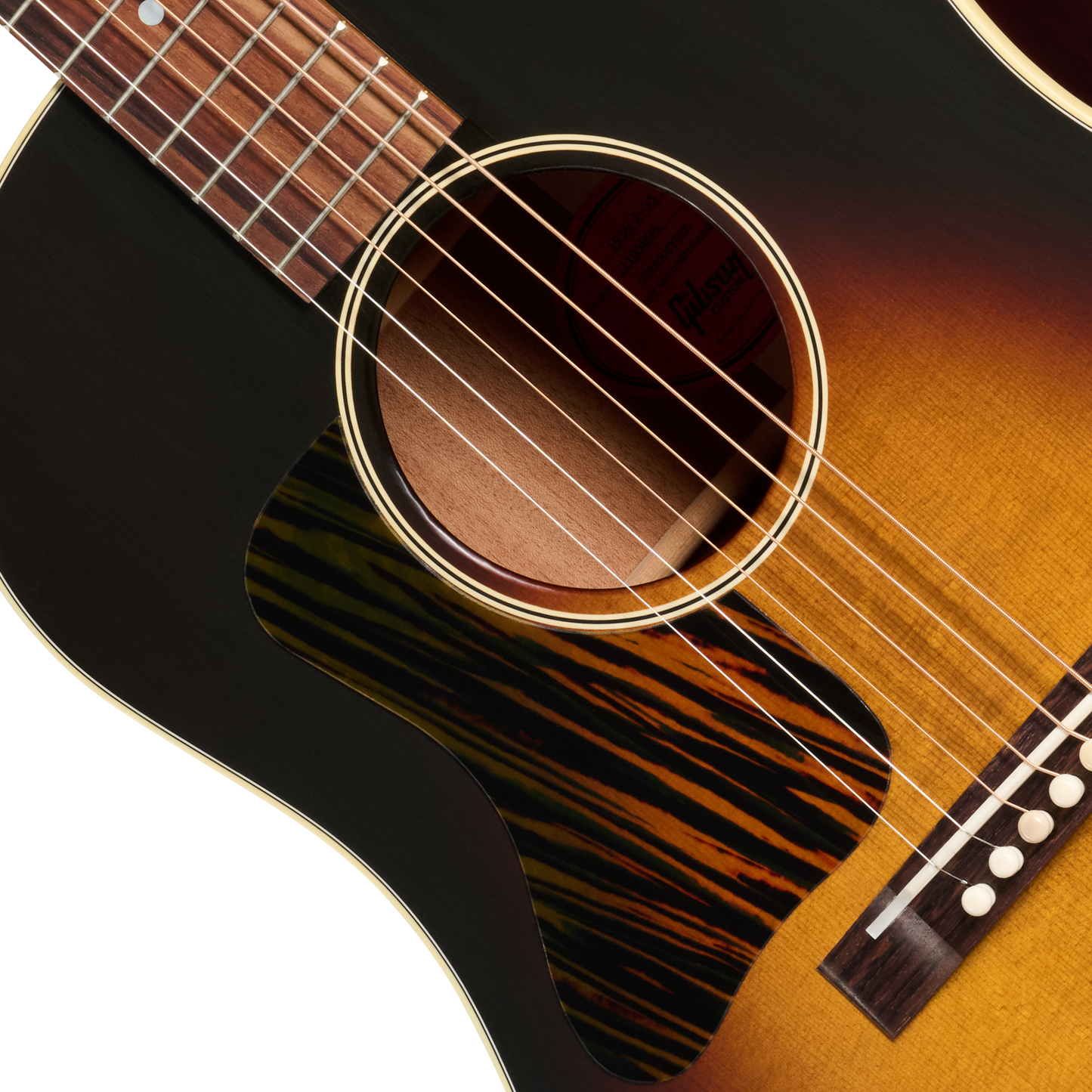 Gibson Custom 1936 J-35 Reissue, Left-Handed, Vintage Sunburst Acoustic Guitar Gibson Custom