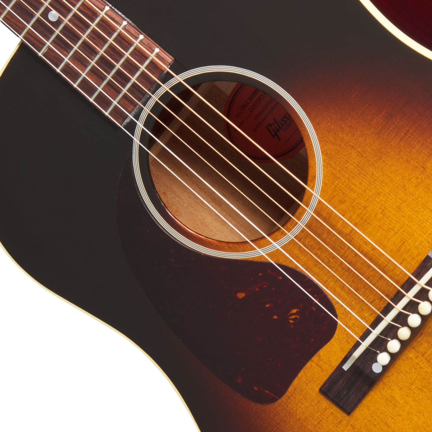 Gibson Custom 1942 Banner J-45 Reissue, Left-Handed, Vintage Sunburst Acoustic Guitar Gibson Custom