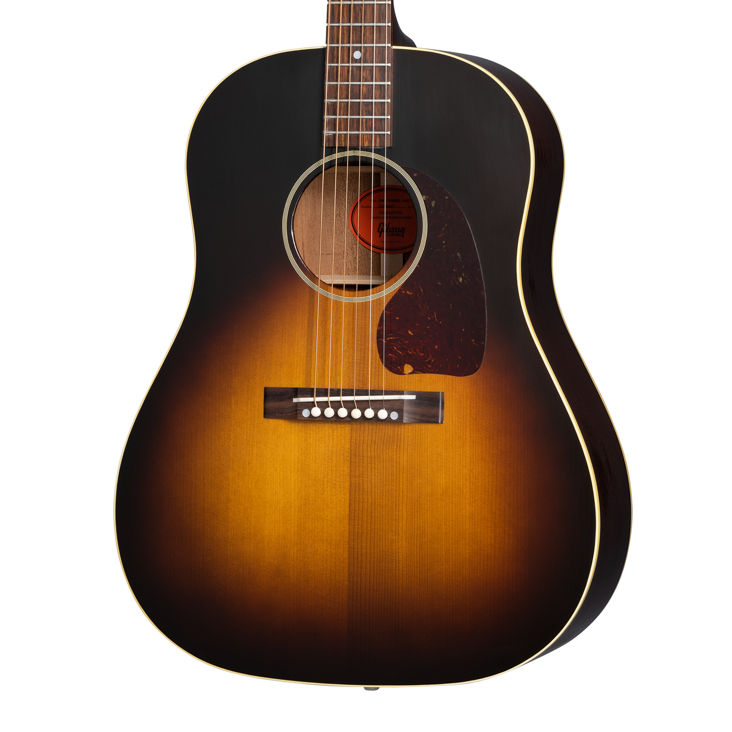 Gibson Custom 1942 Banner J-45 Reissue, Vintage Sunburst Acoustic Guitar Gibson Custom