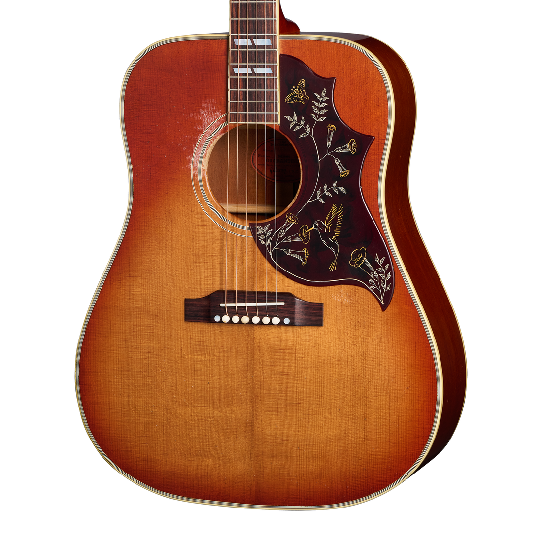 Gibson Custom 1960 Hummingbird Reissue, Heavy Aged, Washed Cherry Sunburst Acoustic Guitar Gibson Custom
