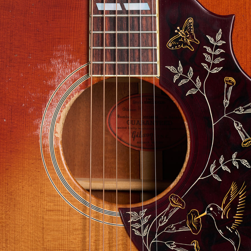 Gibson Custom 1960 Hummingbird Reissue, Heavy Aged, Washed Cherry Sunburst Acoustic Guitar Gibson Custom