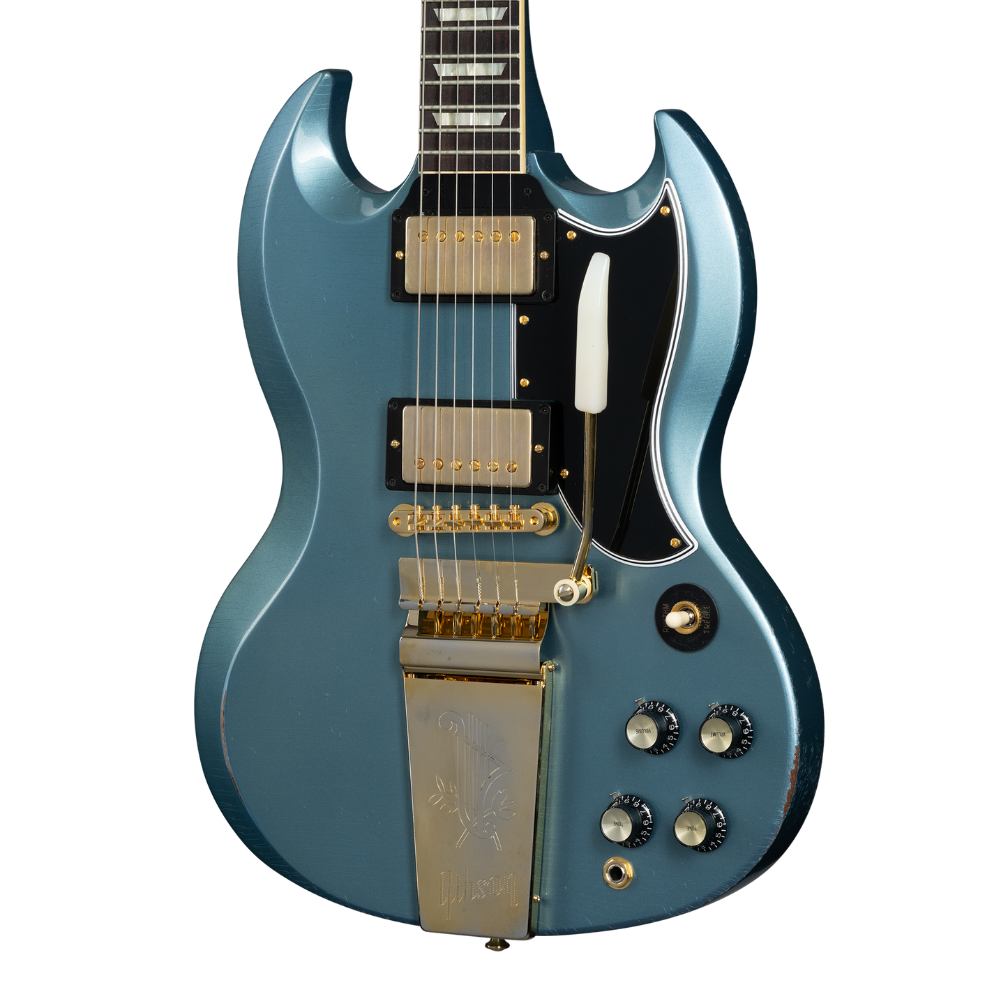 Gibson Custom 1964 SG Standard Reissue with Maestro, Light Aged, Antique Pelham Blue Electric Guitar Gibson Custom