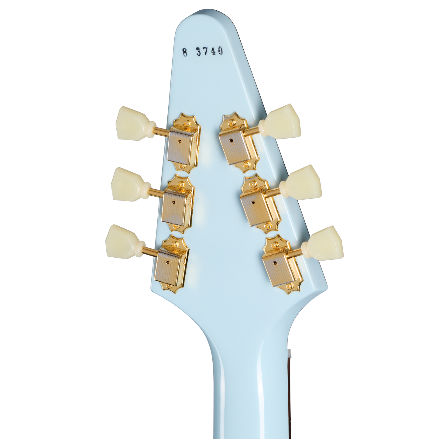 Gibson Custom 1958 Korina Flying V Reissue, Frost Blue VOS Electric Guitar Gibson Custom