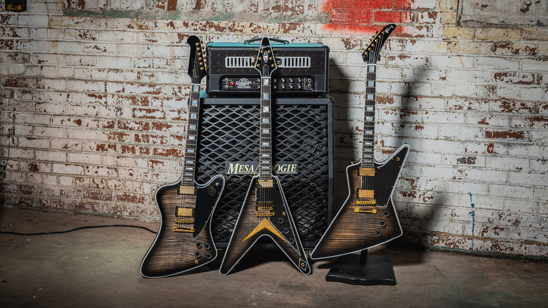 Firebird Custom, Flying V Custom, and Explorer Custom Figured Top in Cobra Burst