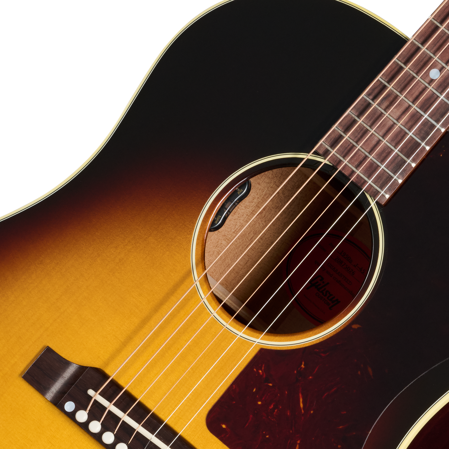 Gibson Custom J-45 50s with Red Spruce Top, Faded Vintage Sunburst Acoustic Guitar Gibson Custom