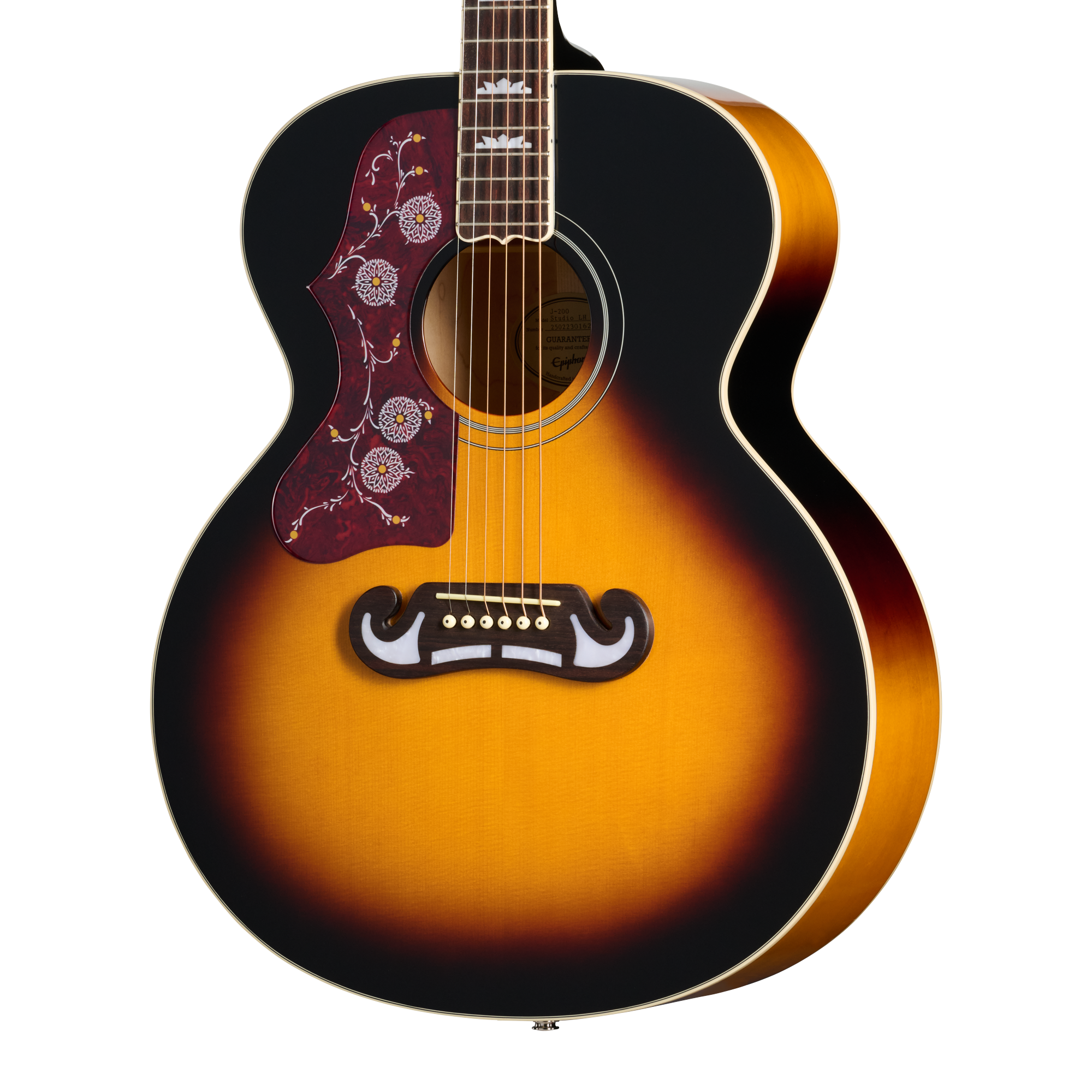 Epiphone J-200 Studio, Left-Handed, Vintage Sunburst – Gibson