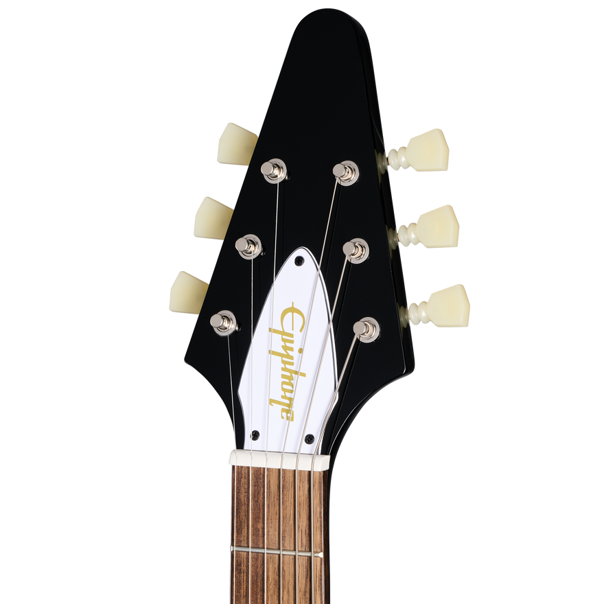 Epiphone Inspired by Gibson Custom Jimi Hendrix™ "Love Drops" Flying V, Left-Handed, Ebony Electric Guitar Epiphone