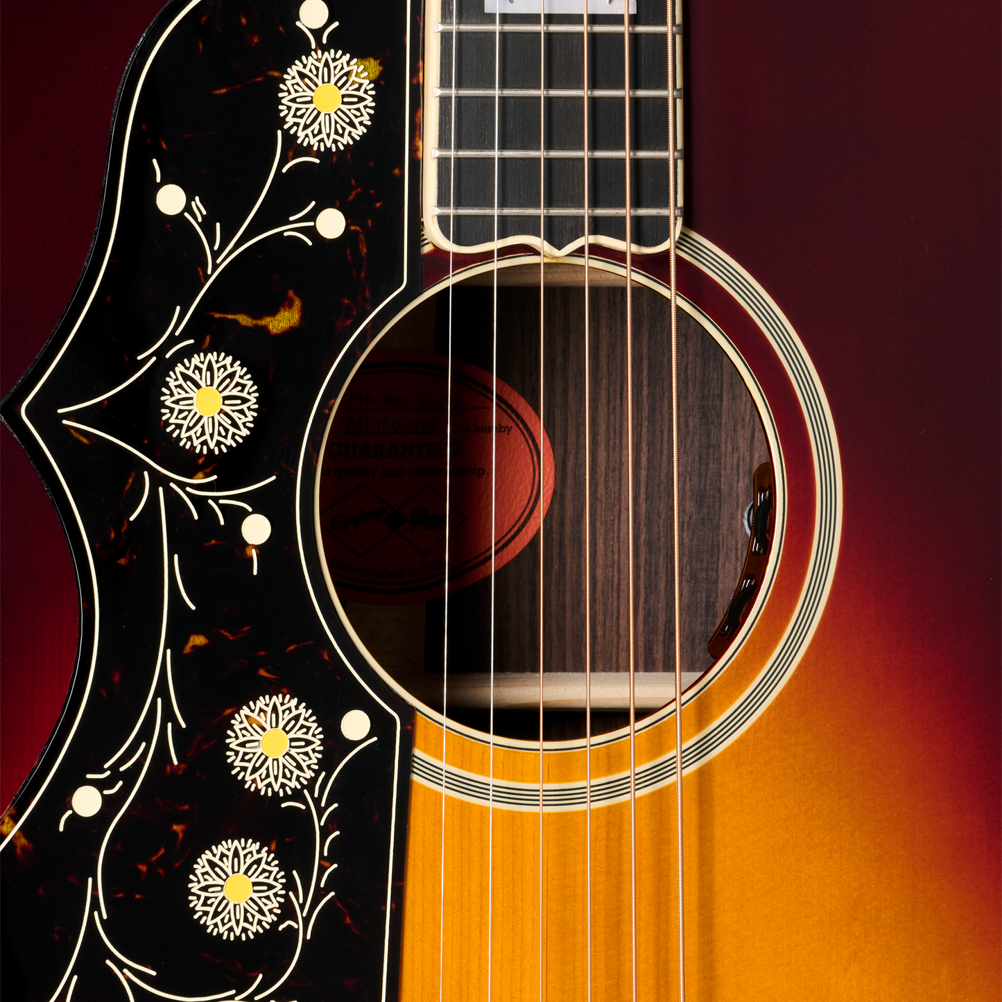 Epiphone IGC Pre-War SJ-200 Rosewood Reissue, Left-Handed, Vintage Sunburst Acoustic Guitar Epiphone