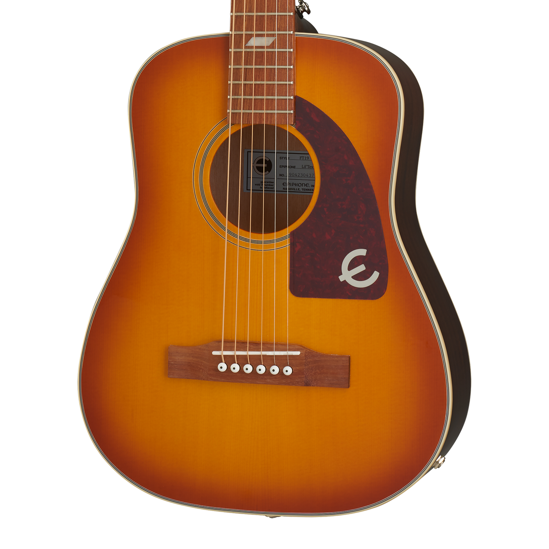 Epiphone Lil' Tex Travel Electric/Acoustic, Faded Cherry Acoustic Guitar Epiphone
