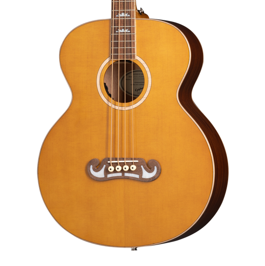 Epiphone El Capitan J-200 Studio Bass, Aged Vintage Natural Acoustic Bass Epiphone