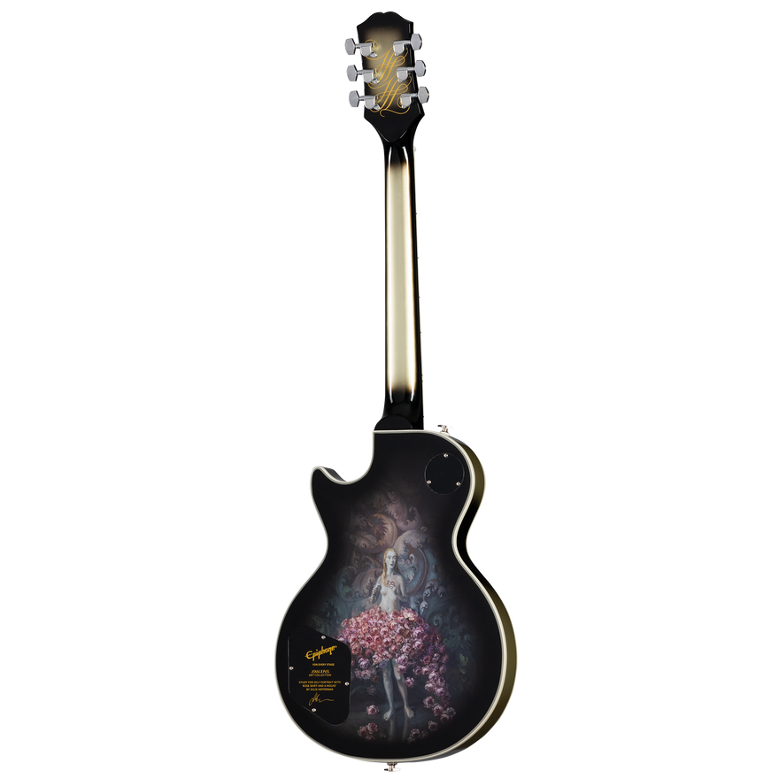 Epiphone Adam Jones Les Paul Custom Art Collection: Julie Heffernan's “Study For Self-Portrait with Rose Skirt and a Mouse", Antique Silverburst Electric Guitar Epiphone