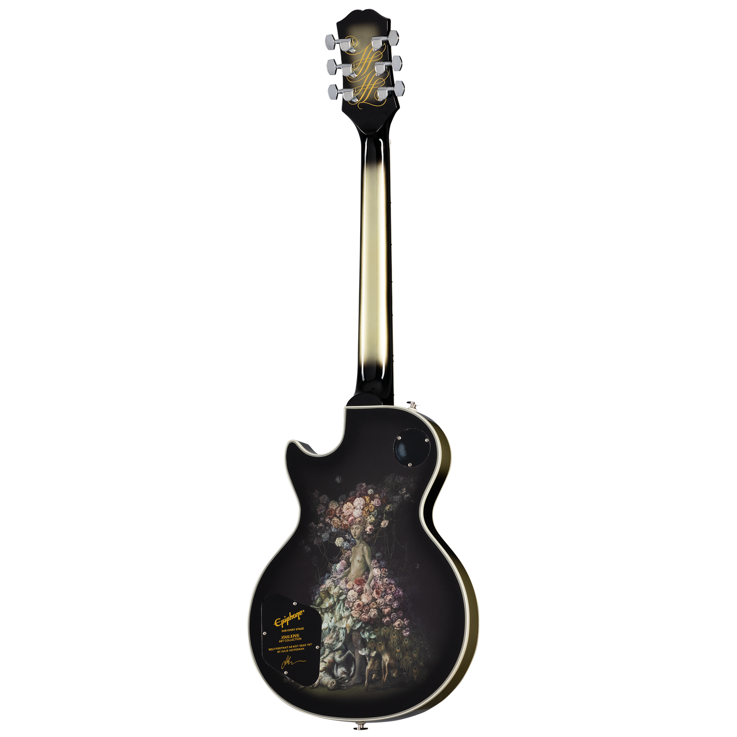 Epiphone Adam Jones Les Paul Custom Art Collection: Julie Heffernan’s “Self Portrait as Not Dead Yet”, Antique Silverburst Electric Guitar Epiphone