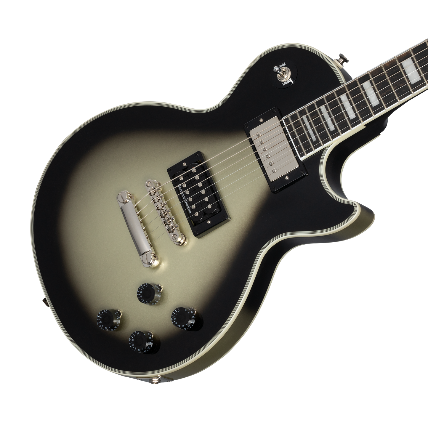 Epiphone Adam Jones Les Paul Custom Art Collection: Korin Faught’s “Sensation”, Antique Silverburst Electric Guitar Epiphone