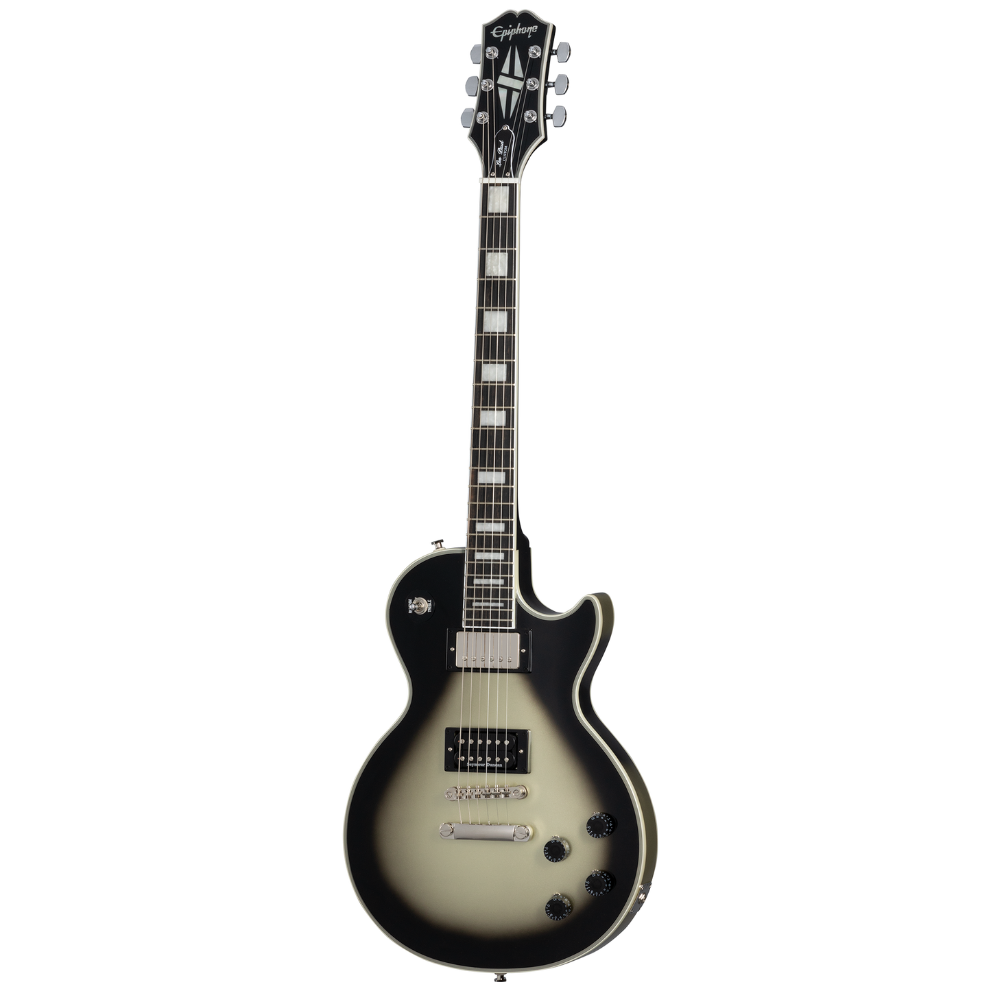 Epiphone Adam Jones Les Paul Custom Art Collection: Korin Faught’s “Sensation”, Antique Silverburst Electric Guitar Epiphone