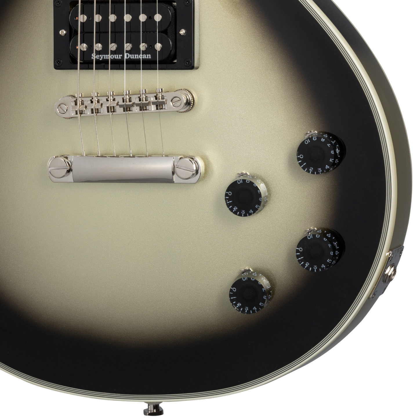 Epiphone Adam Jones Les Paul Custom Art Collection: Korin Faught’s “Sensation”, Antique Silverburst Electric Guitar Epiphone