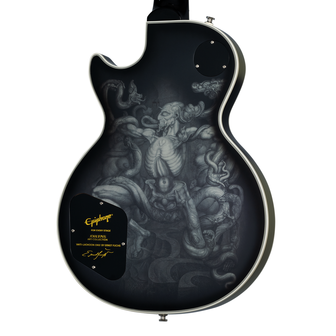 Epiphone Adam Jones Les Paul Custom Art Collection: Ernst Fuchs’ “ANTI-LAOKOON 1965”, Antique Silverburst Electric Guitar Epiphone