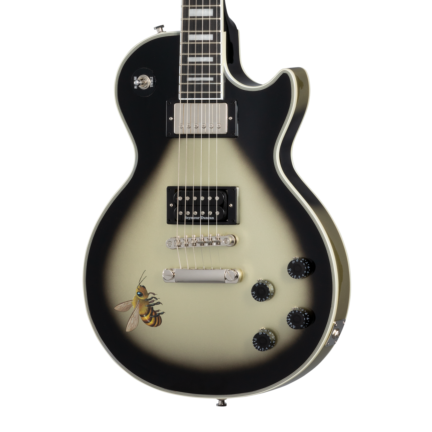 Epiphone Adam Jones Les Paul Custom Art Collection: Mark Ryden’s “Queen Bee” , Antique Silverburst Electric Guitar Epiphone