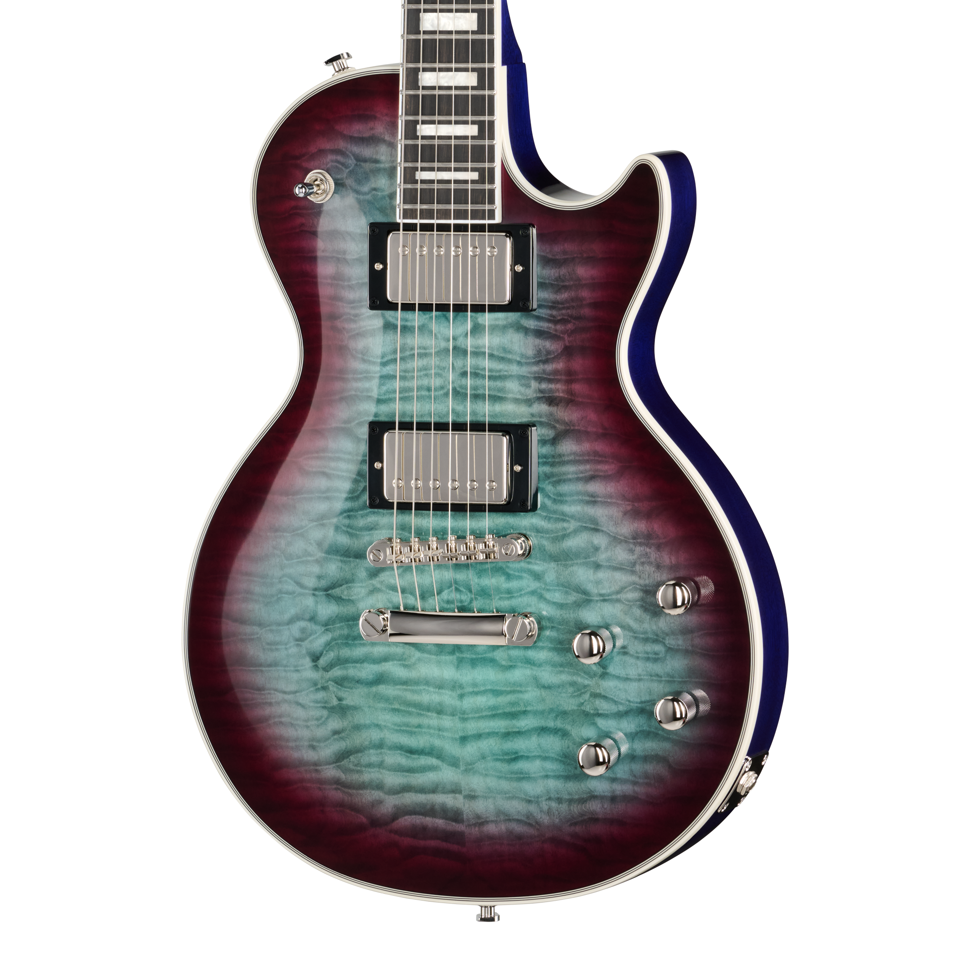 Epiphone Les Paul Std Blueberry 補修・改造有 Epiphone Les Paul Custom Modern Quilt, Blueberry Burst, Exclusive