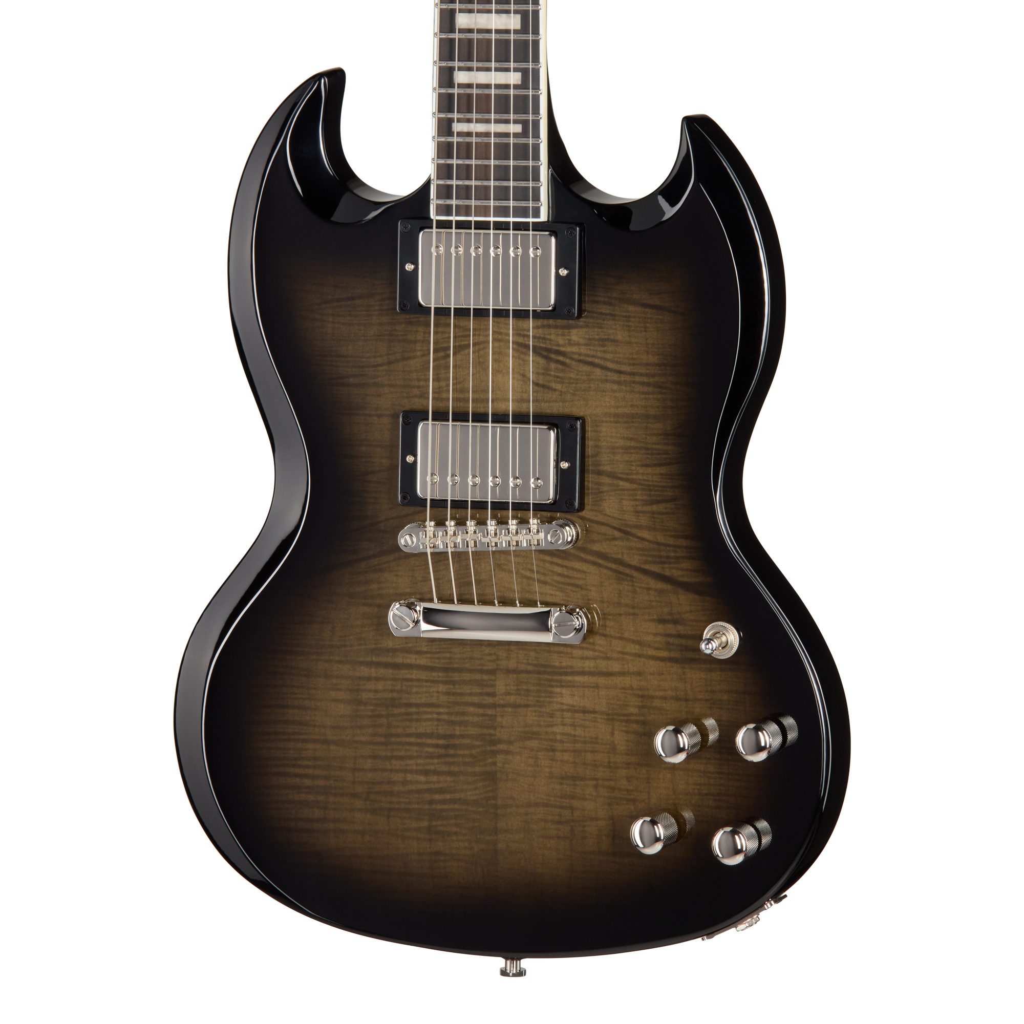 Epiphone SG Custom Modern Figured, Translucent Ebony Burst