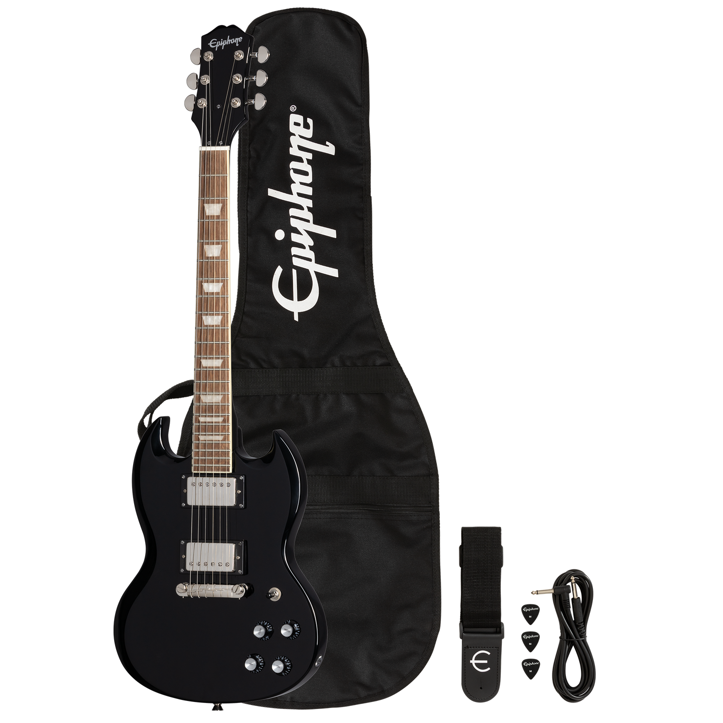Epiphone Power Players SG (Incl. Gig bag, Cable, Picks) , Dark Matter Ebony Electric Guitar Epiphone