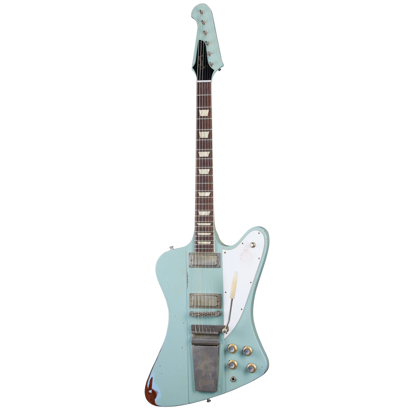 Gibson Custom 1963 Firebird V with Maestro Vibrola, Heavy Aged, Antique Frost Blue Electric Guitar Gibson Custom