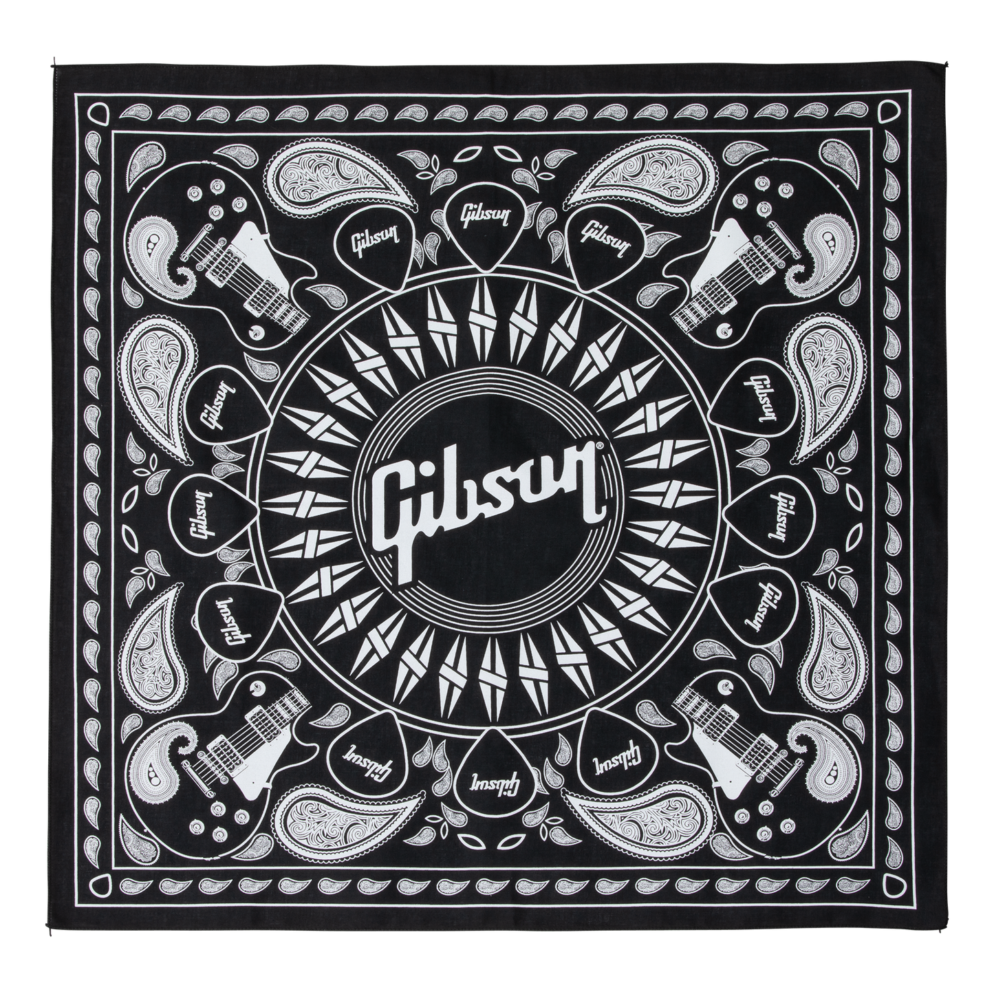 Gibson Bandana, Black Headwear Gibson