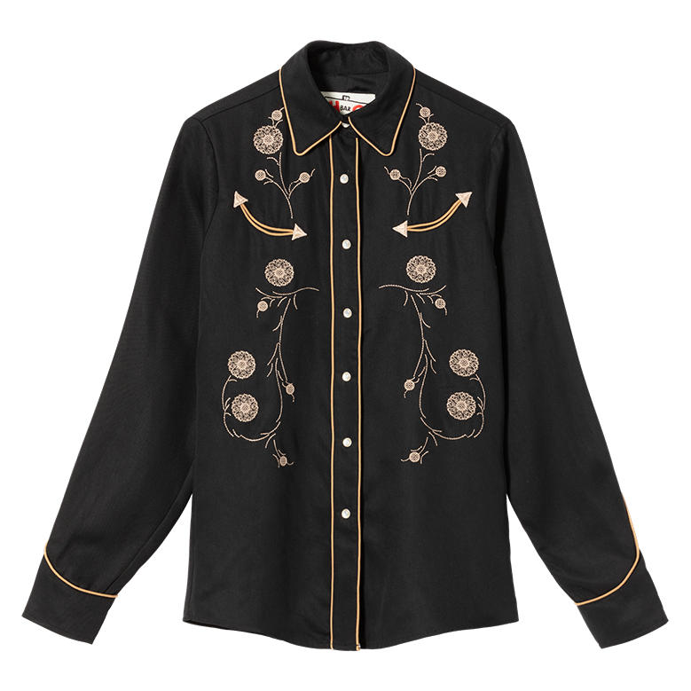 H Bar C x Gibson J-200 Tencel Women's Shirt, Exclusive Shirts & Tops Gibson Black XS