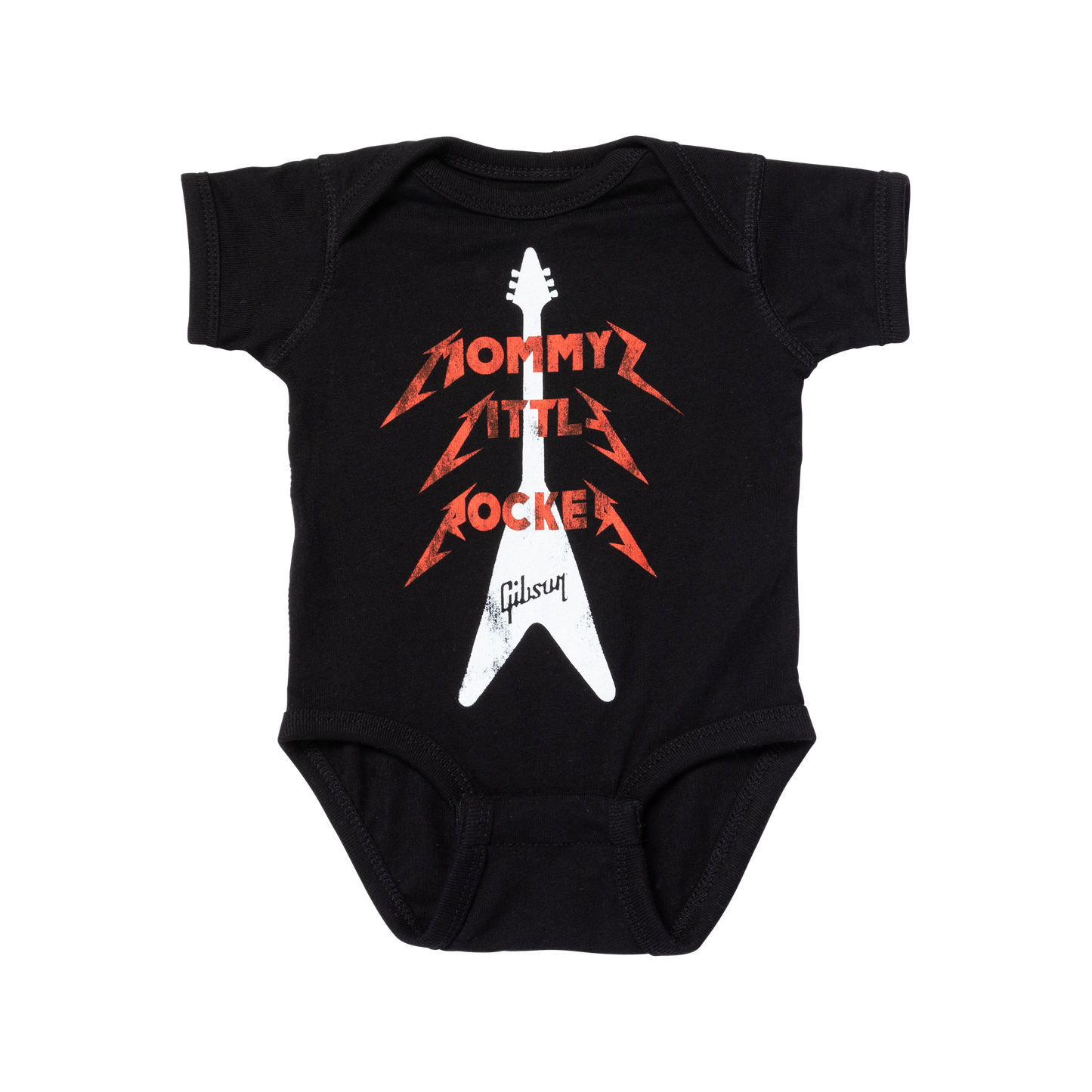 Gibson Mommy Little Rocker Flying V Onesie Kids Gibson Black 6M