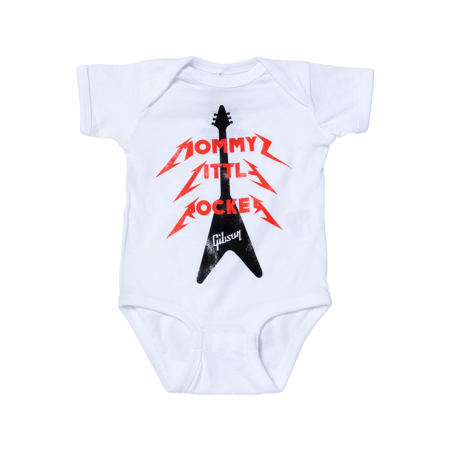 Gibson Mommy Little Rocker Flying V Onesie Kids Gibson White 6M