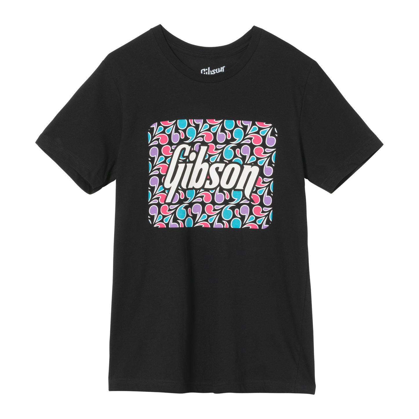 Gibson Floral Block Logo Tee Shirts & Tops Gibson Black Small