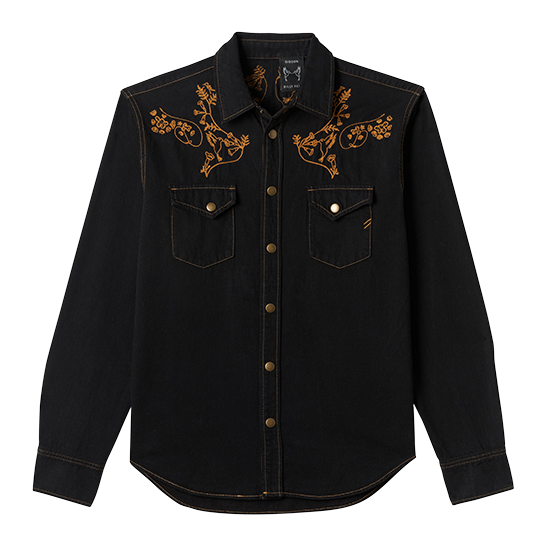 Billy Reid x Gibson Embroidered Denim Shirt, Exclusive Shirts & Tops Gibson Black XS