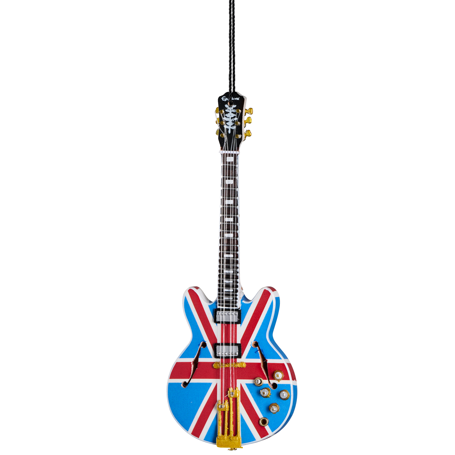 Gibson AXE HEAVEN® 6” Epiphone Union Jack Sheraton Mini Guitar Ornament, Exclusive Ornament Gibson
