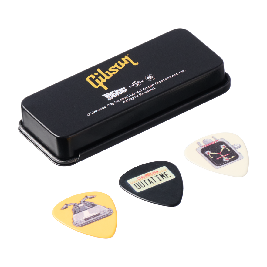 Gibson Back to the Future Time Machine Pick Tin Pick Tin Gibson