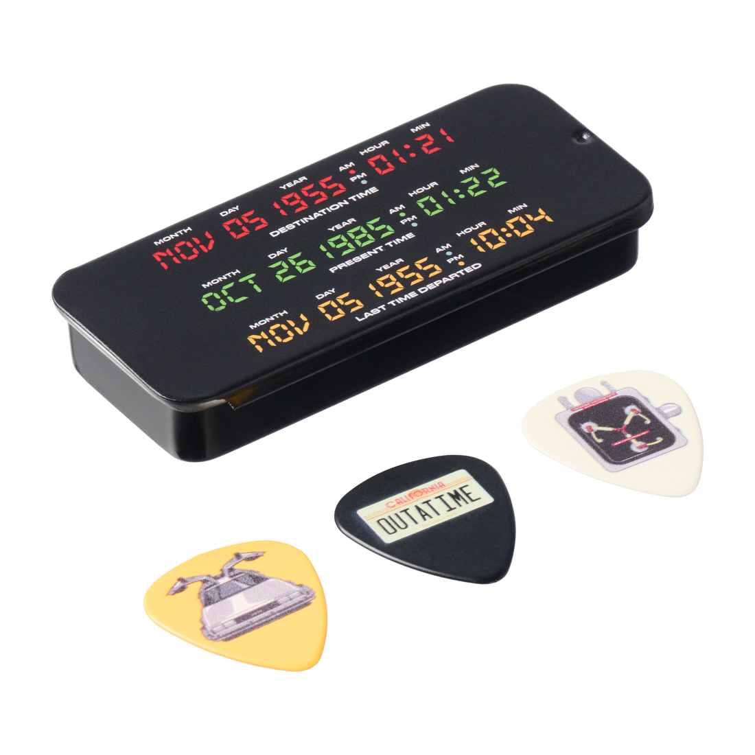 Gibson Back to the Future Time Machine Pick Tin Pick Tin Gibson